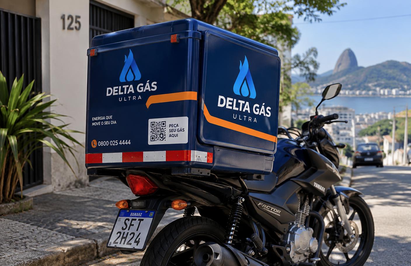 Moto de entrega da Delta Gás Ultra